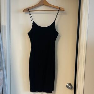 Black Spaghetti Strap Mini Slip Dress